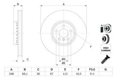 BOSCH 0986479F59 FREN DISKI ON SAG BMW G20 G21 G22 G23 G30 G31 G38 G32 G11 G12 G14 G15 G16 G01 G02 G05 G18 G06 G07 G2 9