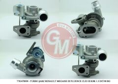 GUA 40618 TURBO ŞARJ RENAULT CAPTUR CLİO III CLİO IV MEGANE III FLUENCE KANGO SYMBOL II III TWİNGO II K9K 1.5 DCİ 86-90 BG