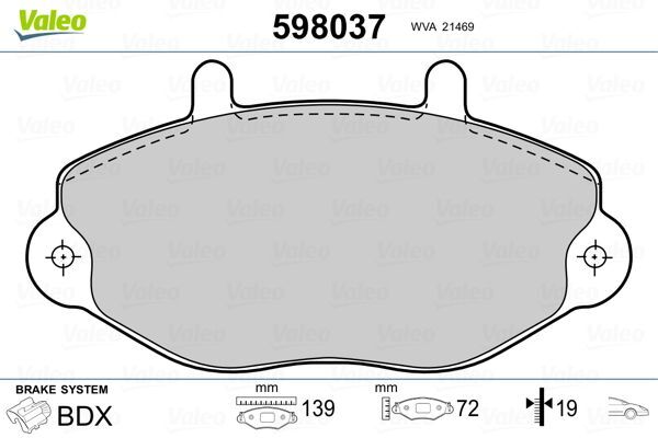 VALEO 9001059 FREN BALATASI ÖN FORD TRANSİT 92> T15-M15 FTE KIRMIZI KUTU FTE KIRMIZI KUTU