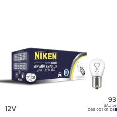 NIKEN 0630010103 NIKEN 93 AMPUL YAKIN TIR. BAU15s P21W 12V 10LU