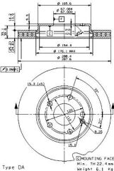 BREMBO 09868111 FREN DISKI ON MERCEDES W169 W245