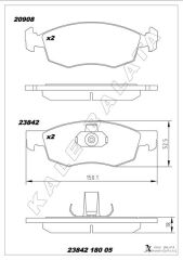 KALE 23842 180 05 ANS KD13 ÖN BALATA DOBLO 01 > ALBEA PALIO 96 >