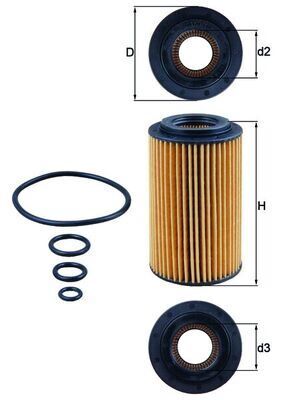 MAHLE OX153.7D YAG FILTRESI MERCEDES M112 M113 M272 M273 W203 CL203 C219 W211 W220 W221 W163