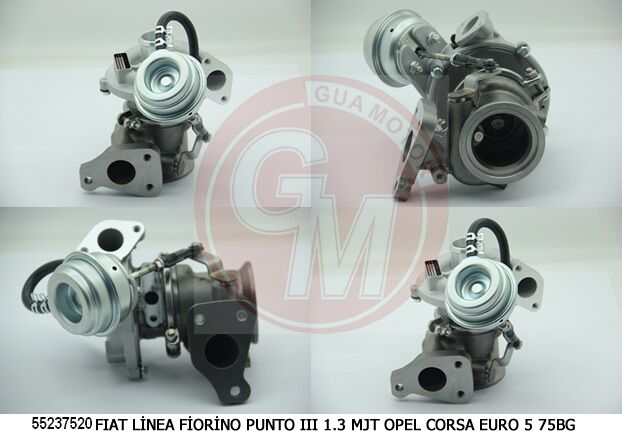 GUA 40663 TURBO ŞARJ FIAT FIORINO 07> LINEA 09> PUNTO 09> GRANDE PUNTO 05>11 1.3D MTJ E5 OPEL CORSA 1.3 CDTI A13DTC PSA BIPPER-NEMO 1.3HDI 10 > EURO5