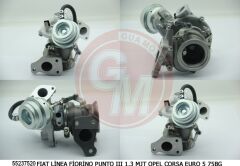 GUA 40663 TURBO ŞARJ FIAT FIORINO 07> LINEA 09> PUNTO 09> GRANDE PUNTO 05>11 1.3D MTJ E5 OPEL CORSA 1.3 CDTI A13DTC PSA BIPPER-NEMO 1.3HDI 10 > EURO5