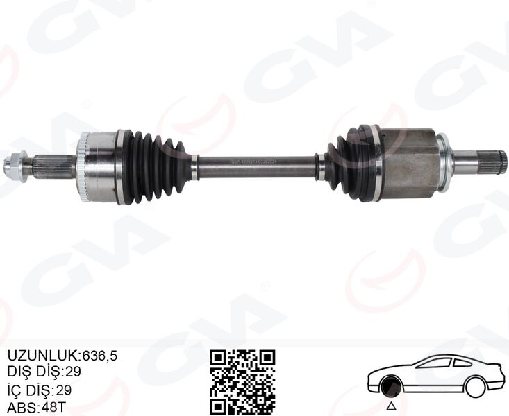 GVA 4499213 AKS MILI ON SOL 636.50mm LAND ROVER DISCOVERY III-IV L319 RANGE ROVER SPORT I L320