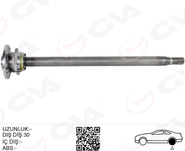 GVA 4499158 AKS MILI ARKA SAG KALIN UZUN 892mm MERCEDES SPRINTER B906 . VW CRAFTER 30-35-50 Z:29-30 PORYALI