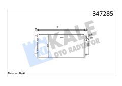KALE 347285 KLİMA KONDANSER RADYATÖRÜ FIAT EGEA 16> 500L 12> 0.9T 1.3D MTJ 1.4 1.6D MTJ 1.6 AL-PL-BRZ