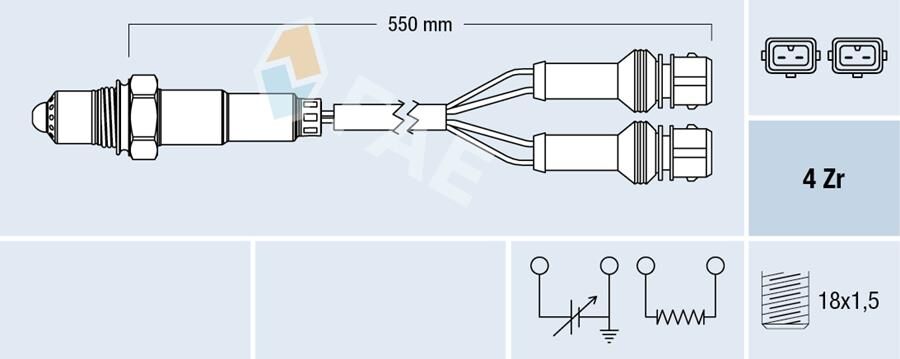 FAE 77126 OKSİJEN SENSÖRÜ PEUGEOT P106 91>96 P306 94>01 CITROEN AX-ZXXANTIA 91-01 1.1 TU1 1.4 TU3 1.6 TU5