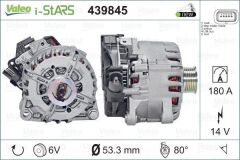 VALEO 439845 ALTERNATÖR KOMPLE 14v180a PARTNER-BERLINGO-P208-P308-P508-P2008-P3008-P5008-C3-C4-C5-DS3-DS4-DS5 1.4-1.6 HDİ ST60C017 START-STOP-KLİMALI