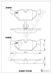 KALE 21934 173 05 MSH KD11 FREN BALATASI ARKA BMW E30 E36 E46 E85 E86