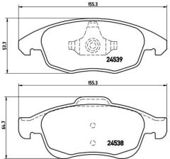 BREMBO P61083 ÖN FREN BALATASI PEUGEOT PARTNER 08>11 P5008 09>17 CITROEN BERLINGO 08> C4 PICASSO 06>15 DS4 11>18 D S5 15>18 283mm