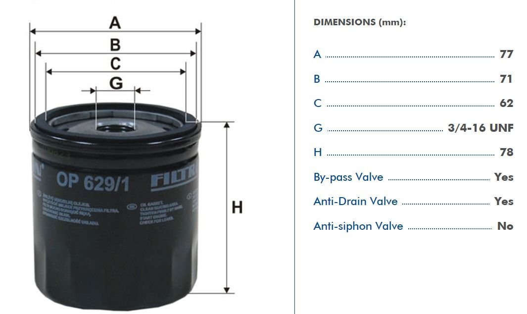 FILTRON FILT OP 629/1 FOCUS/MONDEO/FIESTA/MAZDA YAG FILTRESI (7S7G 6714 AA/1E05-14-302E
