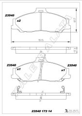KALE 23540 173 14 ANS KD11 ÖN BALATA RANGER 2.5 D TD 4X4 99 > 3.0 TDCİ 05 > MAZDA B SERİSİ 2.5 D TD 98 > GDB3353