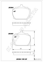 KALE 20364 150 25 ANS KD13 ÖN BALATA TRANSIT 2.0 2.5D P100 65-92