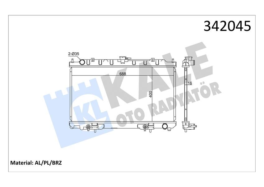 KALE 342045 RADYATÖR HYUNDAI I30-NISSAN MAXIMA AL-PL-BRZ
