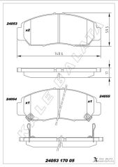 KALE 24053 170 05 ANS KD13 ÖN FREN BALATA HONDA CIVIC 1.6L R16A2 VTEC sedan FD6 06-11 / 1.8L R18A2 FD7 06->