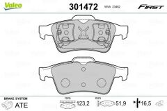 VALEO 9005020 ARKA BALATA RENAULT LAGUNA II 01>07 MEGANE II 02>08 LATITUDE 11> VECTRA C 03>FOCUS II 05>CONNECT 06> CMAX 06> PRIMERA 02>