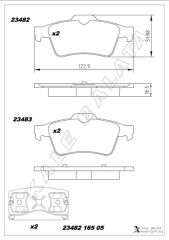 KALE 23482 165 05 ANS KD13 ARKA BALATA RENAULT LAGUNA II 01>07 MEGANE II 02>08 LATITUDE 11> VECTRA C 03>FOCUS II 05>CONNECT 06> CMAX 06> PRIMERA 02>
