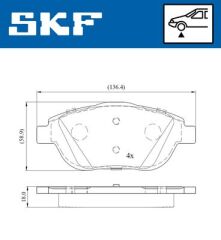 SKF VKBP80098 ÖN FREN BALATASI CORSA F 19> CROSSLAND 17> MOKKA 20> C3 II-III-AIRCROSS 09> C4 14> 208 19> 2008 19> DS3 15> 15 İNÇ 283mm