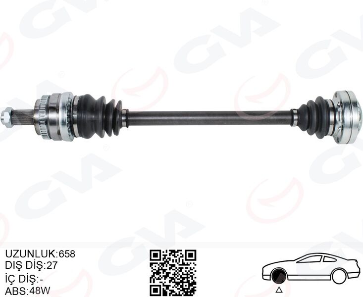 GVA 4499191 KOMPLE AKS ARKA SAĞ BMW E81 E87 E82 E88 E90 E91 E92 658MM