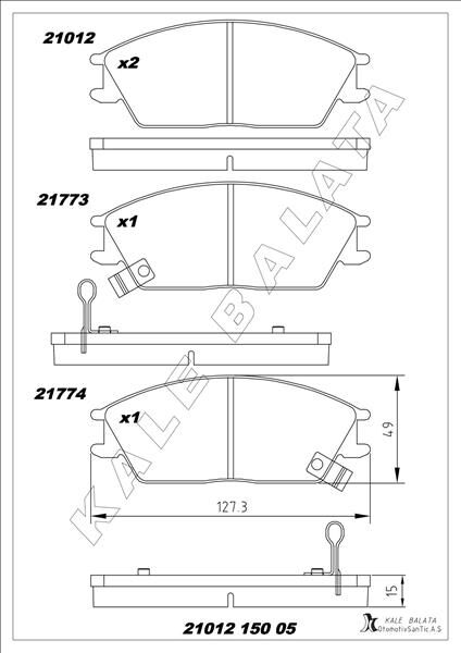 KALE 21012 150 05 ANS KD13 ÖN FREN BALATA HYUNDAI ACCENT 1.3L 1.5L 1.6L benzinli 1.5L CRDi dizel 95-05 / GETZ 1.1L 1.3L 1.4L be nzinli 1.5L CRDi dizel 02-09 / EXCEL 90-95 / SCOUPE 92-96