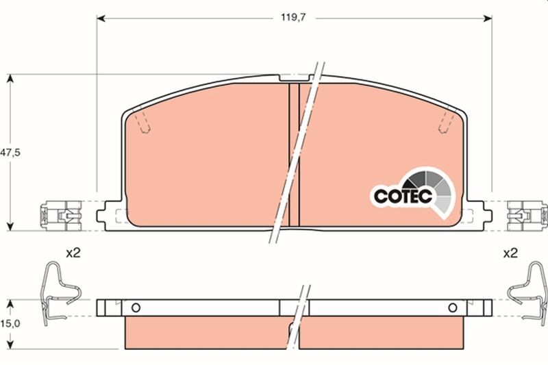 TRW GDB323 ÖN FREN BALATA TOYOTA COROLLA 1.6L 4A-F AE92 88-91 / COROLLA 1.3L 2E EE90 EE100 88-98 / STARLET 1.3L 4E-FE EP91 96-98