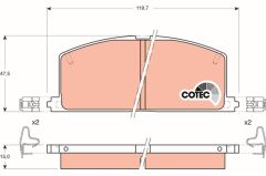 TRW GDB323 ÖN FREN BALATA TOYOTA COROLLA 1.6L 4A-F AE92 88-91 / COROLLA 1.3L 2E EE90 EE100 88-98 / STARLET 1.3L 4E-FE EP91 96-98
