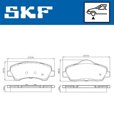 SKF VKBP80154 ÖN FREN BALATASI PEUGEOT P301 12> P308 13> CITROEN C-ELYSEE 12> C4 14> 266mm
