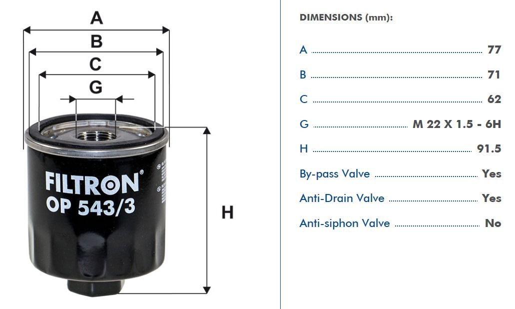 FILTRON FILT OP 543/3 TRANSIT V-363 YAG FILTRESI