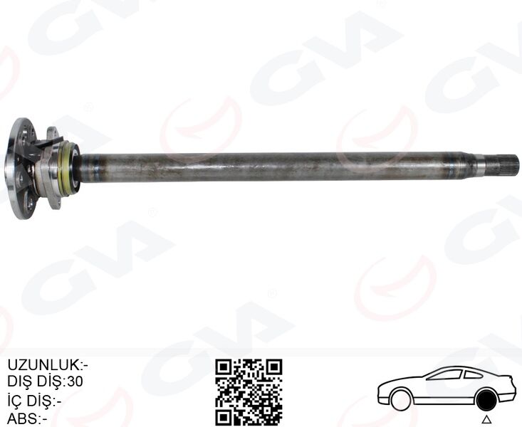 GVA 4499154 AKS MILI ARKA SOL KALIN KISA 840mm MERCEDES SPRINTER B906 . VW CRAFTER 30-35-50 Z:29-30 PORYALI