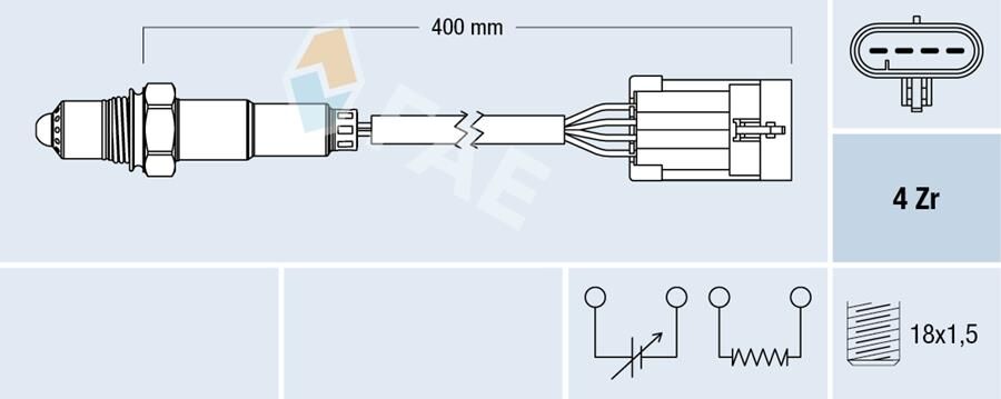 FAE 77158 OKSİJEN SENSÖRÜ ASTRA G 1.4 16V 98-05 -ASTRA G 1.6 16V-VECTRA B 1.6 16V 95-02 -ASTRA 1.4 16V 98 >