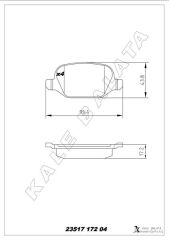 KALE 23517 172 04 ANS KD13 ARKA FREN BALATASI ALFA ROMEO MITO 09> FIAT LINEA 09> 1.3JTD 1.4TJET 1.6JTD FİŞSİZ
