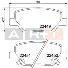 ART A01.3290 ARKA BALATA FIAT EGEA 16> 1.3D MTJ 1.4 1.6E-TORQ 1.6D MTJ