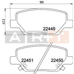 ART A01.3290 ARKA BALATA FIAT EGEA 16> 1.3D MTJ 1.4 1.6E-TORQ 1.6D MTJ