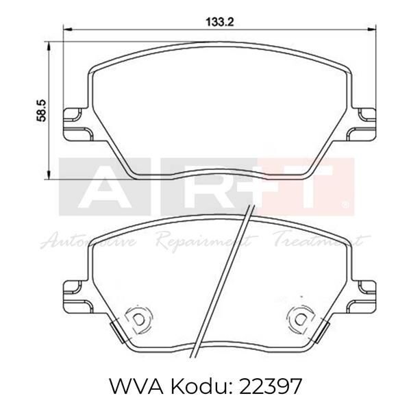 ART A01.3289 ON BALATA FIAT EGEA 16> 1.0 1.3 MTJ 1.4 1.6 1.6D K:19 mm G:133 mm Y:58.5 mm KÜÇÜK TİP