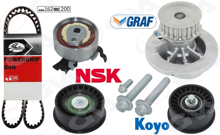 GVA 59WPK9008-1 DEVİRDAİMLİ EKSANTRİK GERGİ KİTİ ASTRA G-CORSA C-VECTRA C-MERIVA A-ZAFIRA A 1.4-1.6-1.8 16V Z16-14XE
