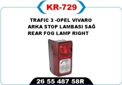 KAYA KR729 ARKA SİS LAMBASI SAĞ TRAFIC 3 -OPEL VIVARO
