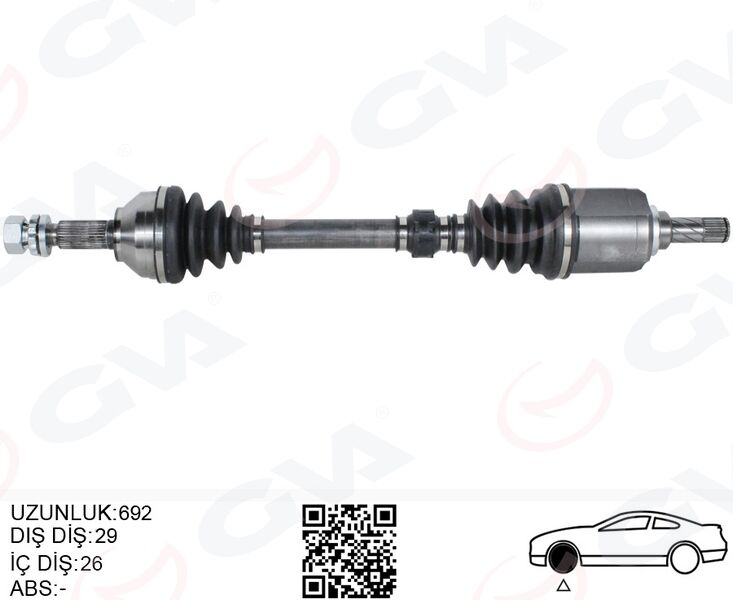 GVA 4499909 KOMPLE AKS SOL NISSAN QASHQAI 1.5L K9K J10 06-13 MANUEL VİTES