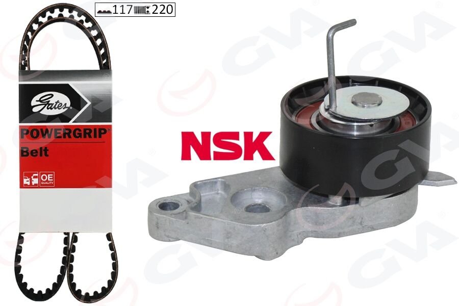 GVA 59T3715G TRİGER SETİ FORD FOCUS-FİESTA-CMAX 98> 1.25-1.4-1.6 ZETEC 100 PS NSK GERGİ-GATES KAYIŞ