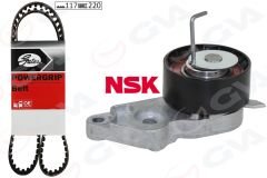 GVA 59T3715G TRİGER SETİ FORD FOCUS-FİESTA-CMAX 98> 1.25-1.4-1.6 ZETEC 100 PS NSK GERGİ-GATES KAYIŞ