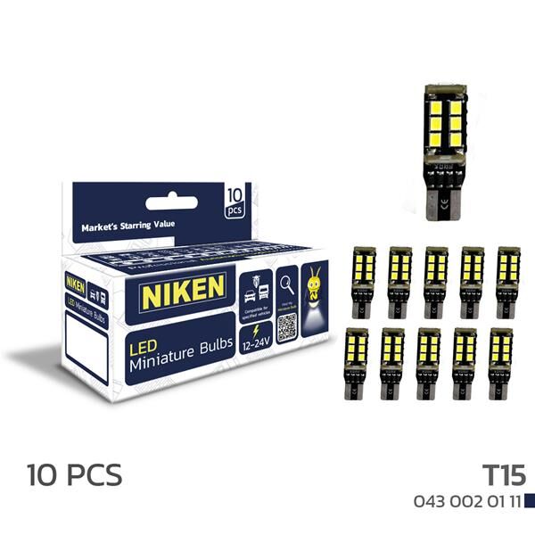 NIKEN 430020111 LED AMPUL T15CANBUSPARKLEDİ15LEDLİ 10LU