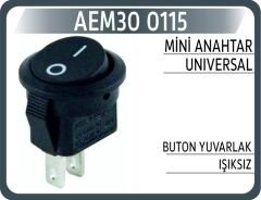AEM30 0115 MİNİ ANAHTAR UNIVERSAL BUTON YUVARLAK IŞIKSIZ