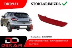 DEKAR DK0931 ARKA TAMPON REFLEKTÖRÜ SAĞ RENAULT CLIO IV HB 12>