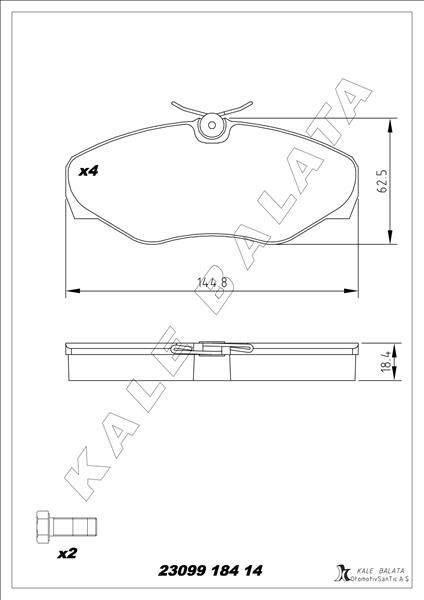 KALE 23099 184 14 ANS KD20 ÖN BALATA RENAULT TRAFIC II 01> OPEL VİVARO 01>