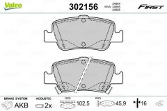 VALEO 9005032 ARKA FREN BALATA TOYOTA AURIS. COROLLA 1.33L 1.6L 1NR-FE 1ZR-FAE NRE180 ZRE181 ZRE185 12-> 1.4L 1ND-FTV D-4D NDE150 NDE180 07->