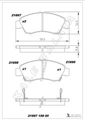 KALE 21697 158 05 ANS KD13 ÖN FREN BALATA KÜÇÜK TİP HONDA CIVIC 1.6L D16 SI enjeksiyonlu 92-95 1.4L D14A EURO 96-00 / JAZZ 1.4L L13A GD 02-08