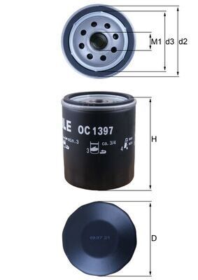 MAHLE OC1397 YAĞ FİLTRESİ BOXER-JUMPER-VIVARO C-ZAFIRA LIFE-P308-P508-P3008-P5008-EXPERT-JUMPY-C4-C5-TOYOTA PROACE 2.0 DW10 DTR-DTH-DTL BlueHDI-TDCI