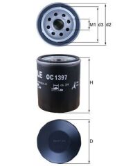 MAHLE OC1397 YAĞ FİLTRESİ BOXER-JUMPER-VIVARO C-ZAFIRA LIFE-P308-P508-P3008-P5008-EXPERT-JUMPY-C4-C5-TOYOTA PROACE 2.0 DW10 DTR-DTH-DTL BlueHDI-TDCI