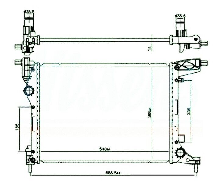 ORIS BFI048016 MOTOR SU RADYATÖRÜ FIAT EGEA 16> 1.4 540x392x16